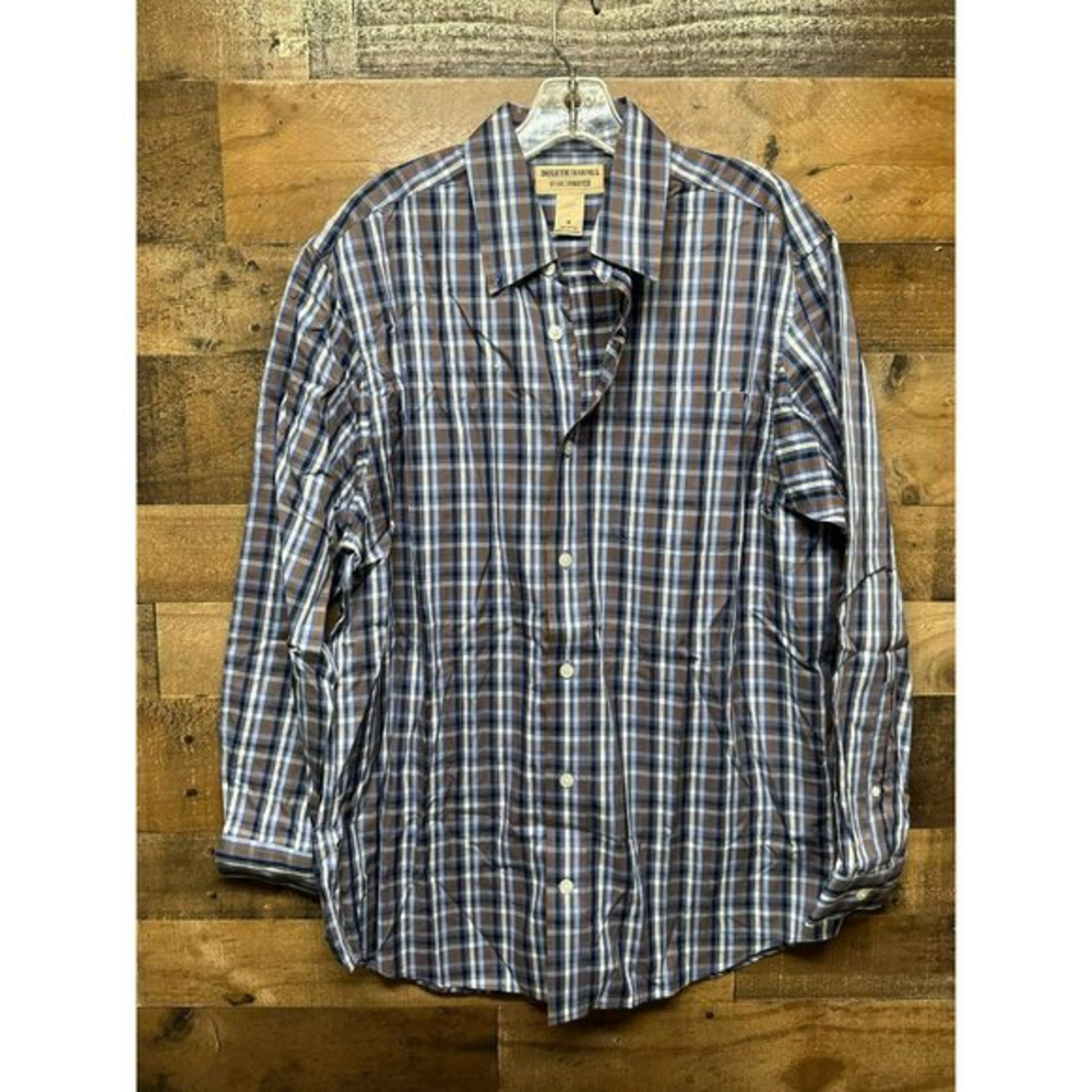 Duluth Trading Co. Wrinkle Fighter Men's Long‎ Sleeve Button Up Size Medium